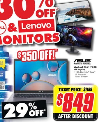 The Good Guys Asus Vivobook 15.6" i7 8GB 1TB Laptop offer