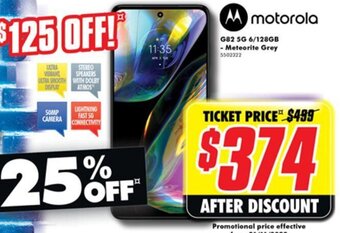 The Good Guys Motorola G82 5G 6/128GB -Meteorite Grey offer