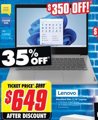 The Good Guys Lenovo IdeaPad Slim 3 14" Laptop offer