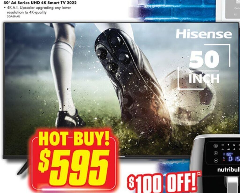 Hisense 50" A6 Series UHD 4K Smart TV 2022 offer at The Good Guys