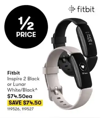 BIG W Fitbit - Inspire 2 Black Or Lunar White/Black offer