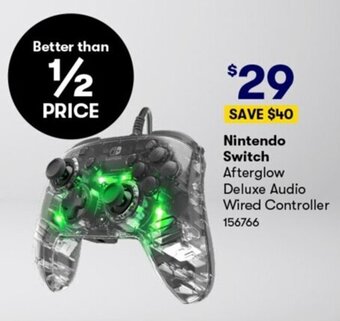 BIG W Nintendo Switch Afterglow Deluxe Audio Wired Controller offer