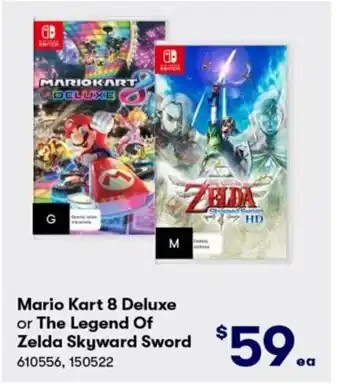 BIG W Mario Kart 8 Deluxe Or The Legend Of Zelda Skyward Sword offer