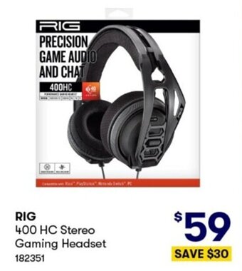 BIG W Rig 400 HC Stereo Gaming Headset offer