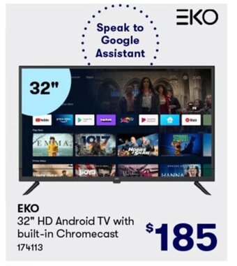 BIG W Eko 32' HD Android TV With Built in Chromecast offer