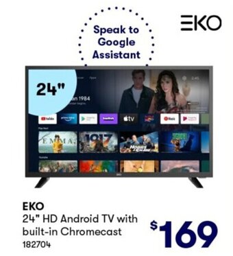 BIG W Eko 24' HD Android Tv With Built In Chromecast offer