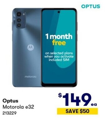 BIG W Optus Motorola E32 offer