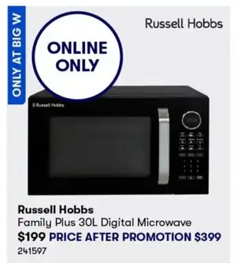 BIG W Russell Hobbs Family Plus 30L Digital Microwave offer