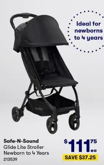 BIG W Safe N Sound - Glide Lite Stroller Newborn To 4 Years offer