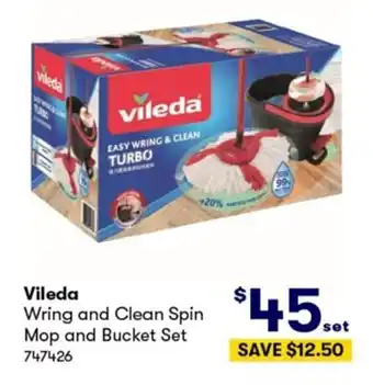 BIG W Vileda - Wring And Clean Spin Mop And Bucket Set offer