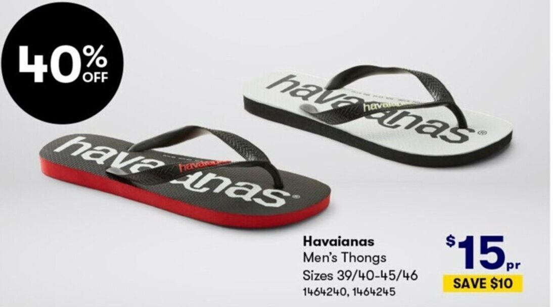 Havaianas Men's Thongs offer at BIG W