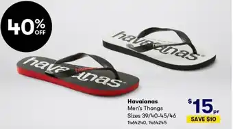 BIG W Havaianas Men's Thongs offer
