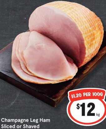 IGA Champagne Leg Ham Sliced or Shaved offer