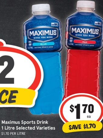 IGA Maximus Sports Drink 1 Litre offer