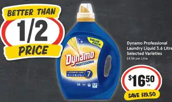 IGA Dynamo Professional Laundry Liquid 3.6 Litre offer