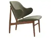 LivingStyles Veronic Fabric & Oak Timber Lounge Chair, Green / Walnut offer