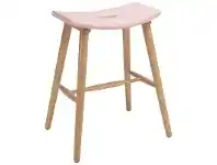 LivingStyles Hollis Oak Timber Counter Stool, Pink / Natural offer