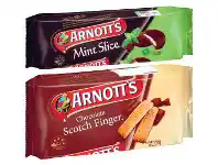 Coles Arnott’s Half Coat Scotch Finger or Mint Slice Chocolate Biscuits 200g-250g offer