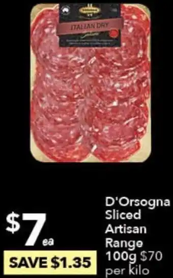 Ritchies D'Orsogna Sliced Artisan Range 100g offer