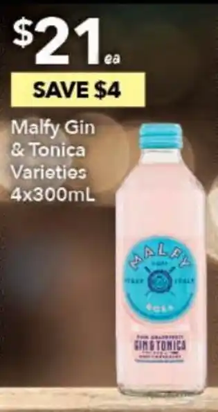 Ritchies Malfy Gin & Tonica Varieties 4x300ml offer