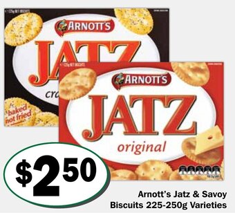 Arnott's Jatz & Savoy Biscuits 225-250g