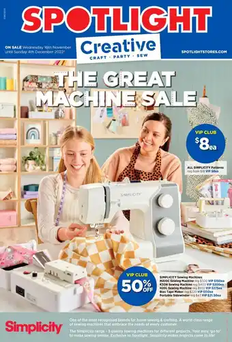 Spotlight All Simplicity Patterns offer