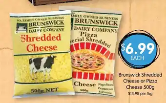 Spudshed Brunswick Shredded Cheese Or Pizza Cheese 500g offer