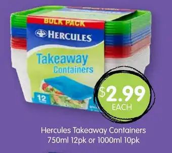 Spudshed Hercules Takeaway Containers offer