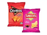 Coles Doritos Corn Chips or Smith’s Crinkle Cut Potato Chips 150g-170g offer