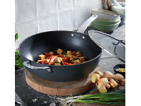 Hard Anodised Wok with Lid 32cm