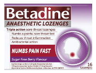 Chemist King Betadine Anaesthetic Sore Throat Berry 16 Lozenges offer