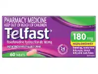 Telfast Hayfever Allergy Relief 180mg 60 Tablets