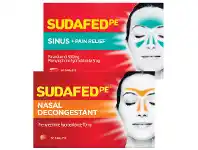 Sudafed PE Nasal Decongestant or Sinus & Pain Relief 20 Pack