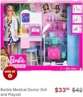 Target Barbie Medical Doctor Doll and Playset offer