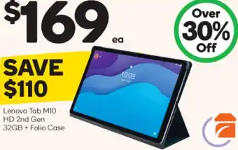 Lenovo Tab M10 HD 2nd Gen 32GB + Folio Case