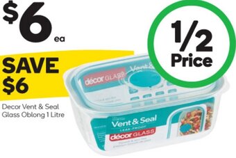 Woolworths Decor Vent & Seal Glass Oblong 1 Litre offer