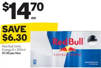 Woolworths Red Bull Drink Energy 8 x 250ml offer
