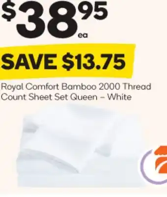 Royal Comfort Bamboo 2000 Thread Count Sheet Set Queen