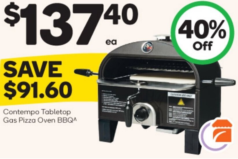 Contempo Tabletop Gas Pizza Oven BBQ offer at Woolworths