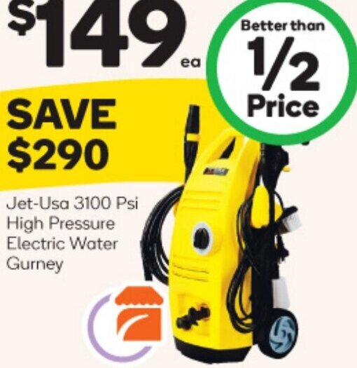 JetUsa 3100 Psi High Pressure Electric Water Gurney offer at Woolworths