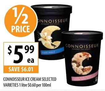 Supabarn Connoisseur Ice Cream 1 Litre offer