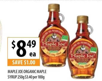 Supabarn Maple Joe Organic Maple Syrup 250g offer