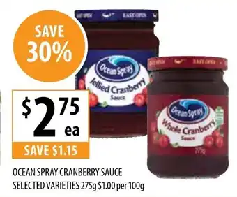 Supabarn Ocean Spray Cranberry Sauce 275g offer