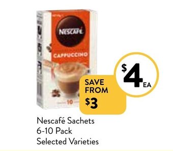 Foodworks Nescafe Sachets 6-10 Pack offer
