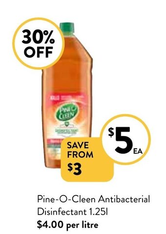 Foodworks Pine O Clean Antibacterial Disinfectant 1.25l offer