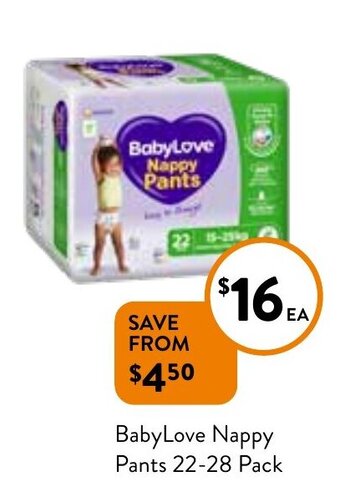 Foodworks BabyLove Nappy Pants 22-28 Pack offer