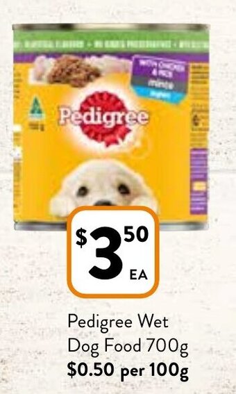 Foodworks Pedigree Wet Dog Food 700g offer