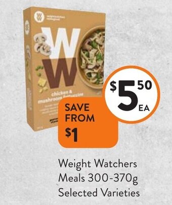 Foodworks Weight Watchers Meals 300-370g offer