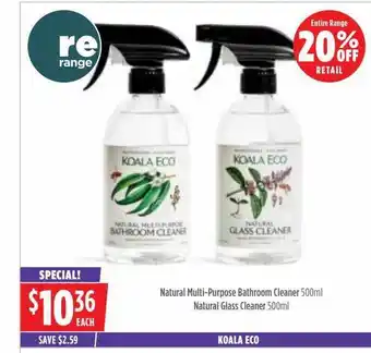 Koala eco natural multi-purpose bathroom cleaner or natural glass cleaner