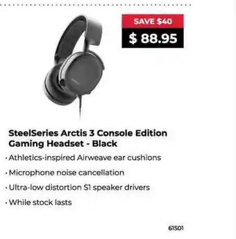 Steelseries arctis 3 console edition gaming headset black